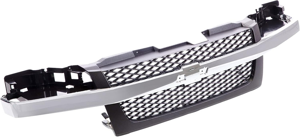 Front Dark Gray Grille Assembly with Chrome Center Bar X265535