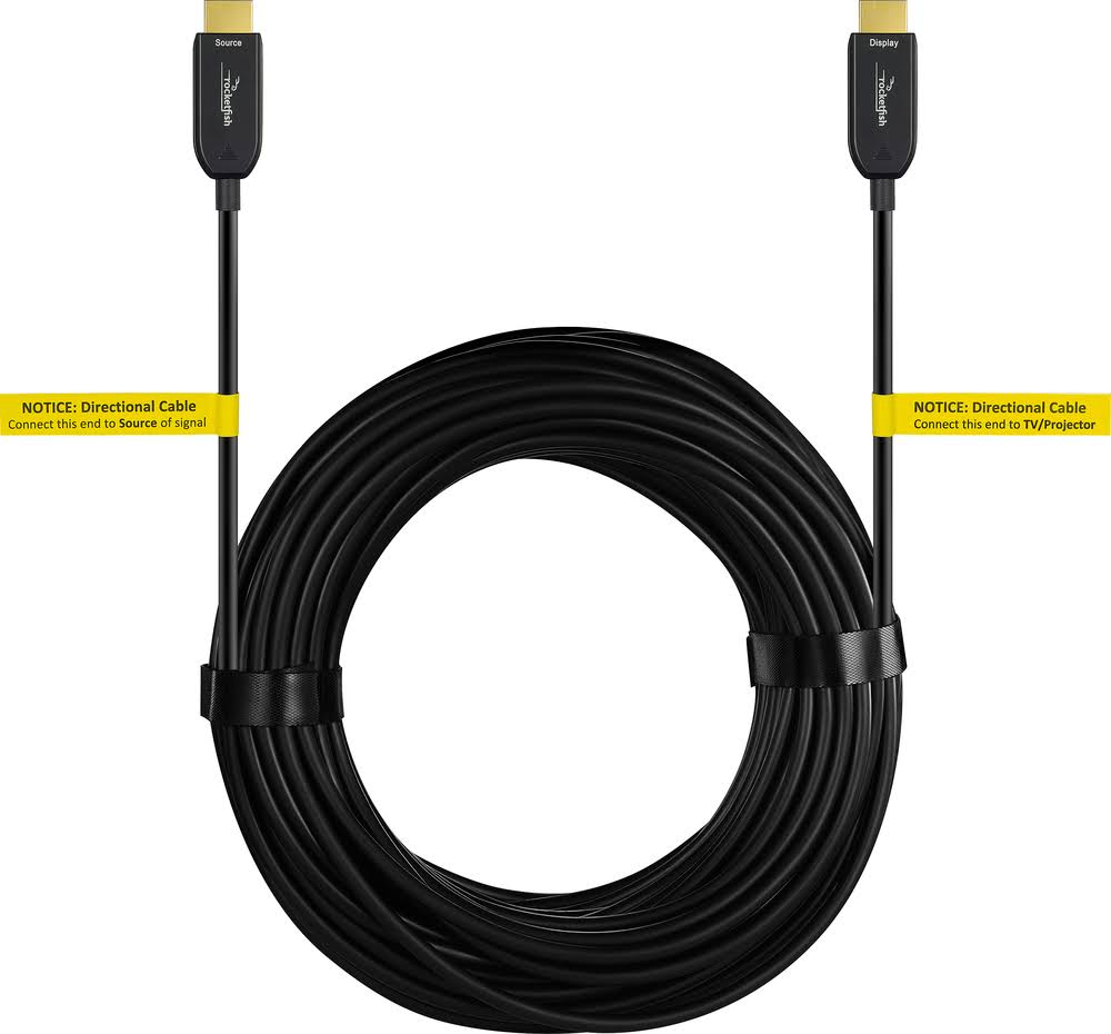 Black 4K Ultra HD In-Wall Fiber Optic HDMI Cable K3593