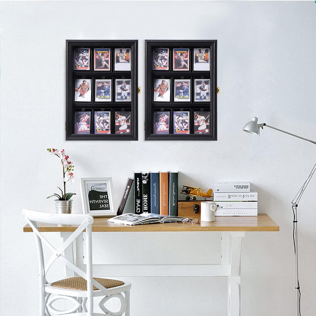 Black Lockable Graded Sports Card Display Case B333