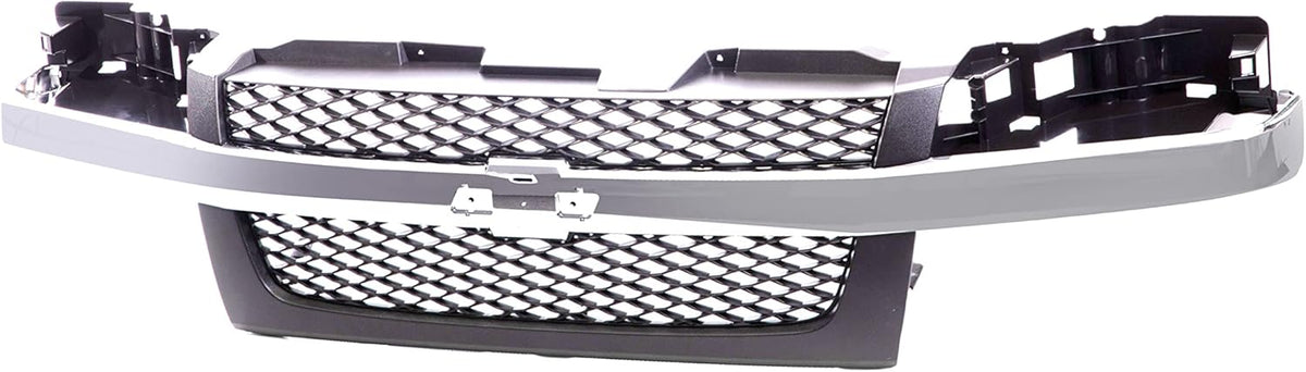 Front Dark Gray Grille Assembly with Chrome Center Bar X265535