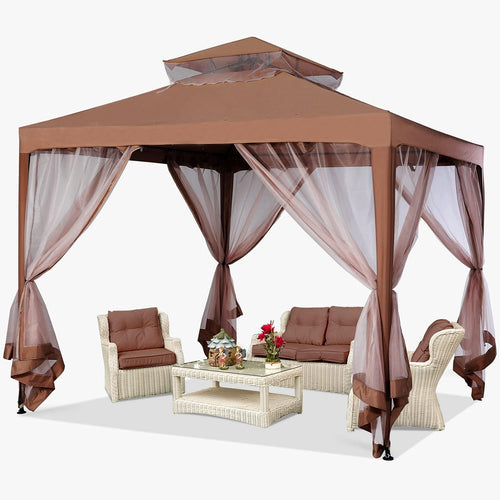 10'x10' Pop-Up Patio Gazebo with Mosquito Netting Q495