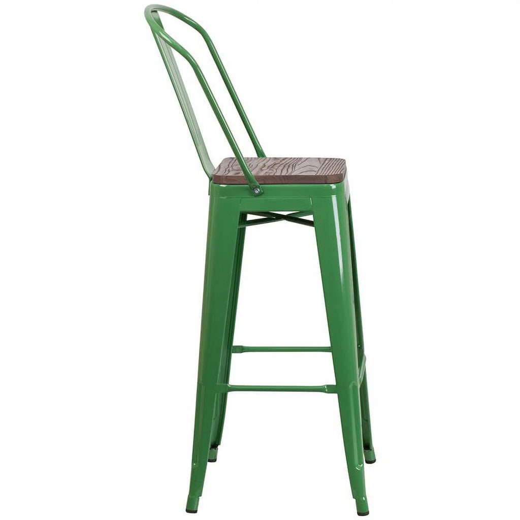 Green Metal Bar Stool Set of 3 O544045