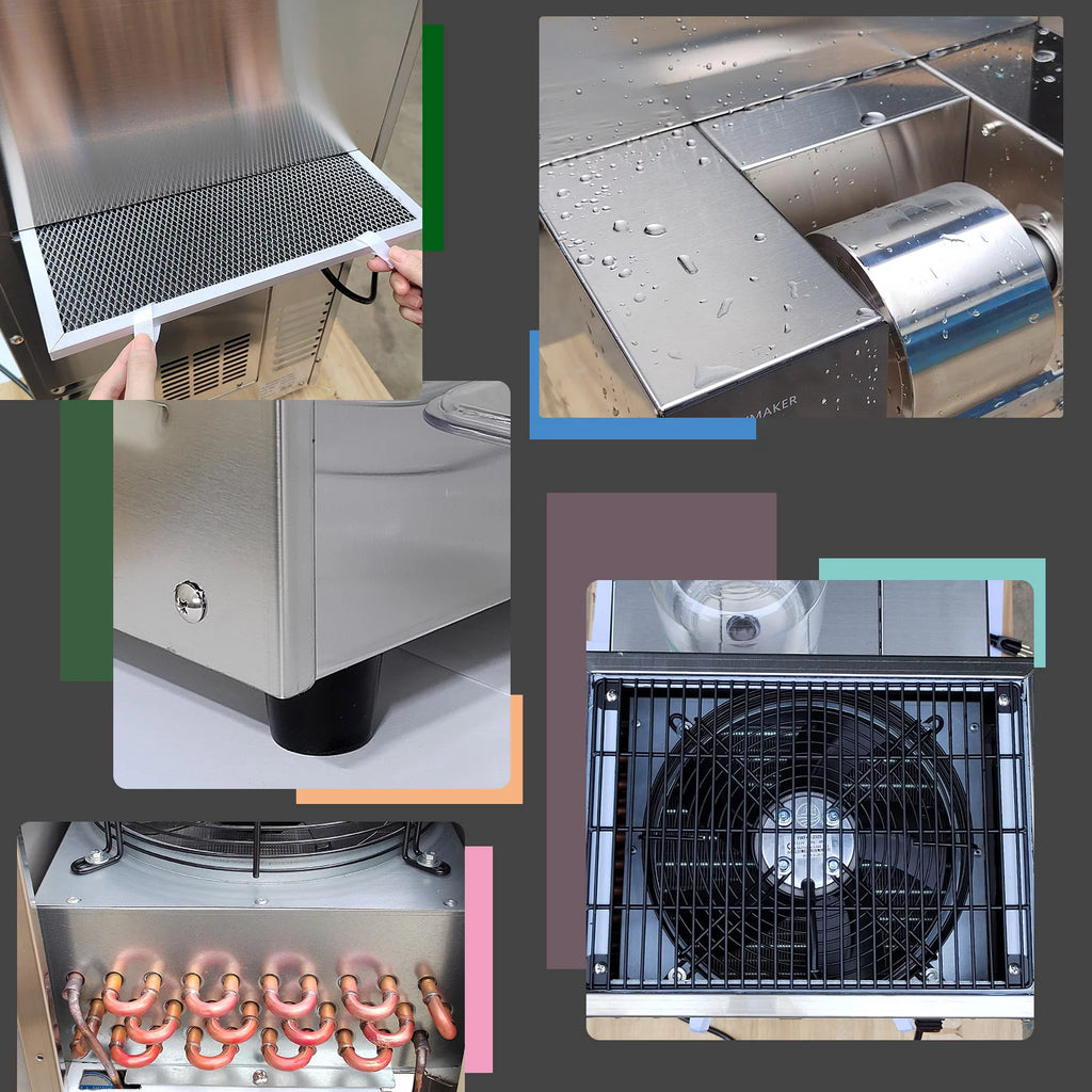 Commercial Automatic Snowflake Ice Maker, Shaved Ice Machine, Ice Crusher Shaver H19840