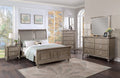 6pc Eastern King Size Bed Dresser Mirror Nightstands Chest Grey Wooden G482