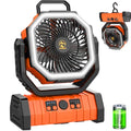 20000mAh Rechargeable Portable Camping Fan with LED Lantern Orange M891