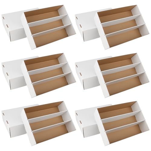 6 Pack White Trading Card Storage Box S870