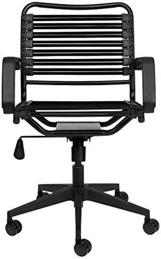 Black Adjustable Rolling Office Chair with Bungie Straps J599464