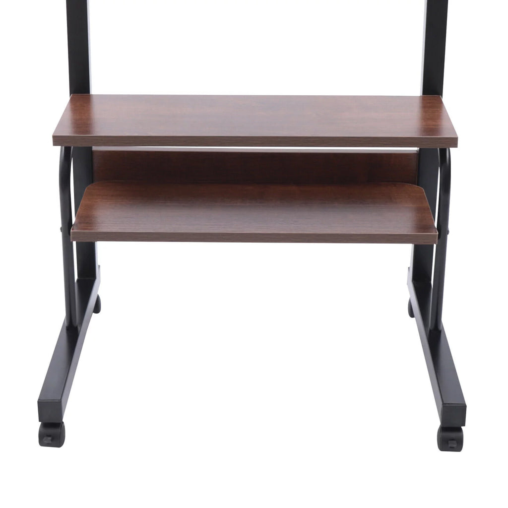 Brown Mobile Standing Desk with Wheels V878484