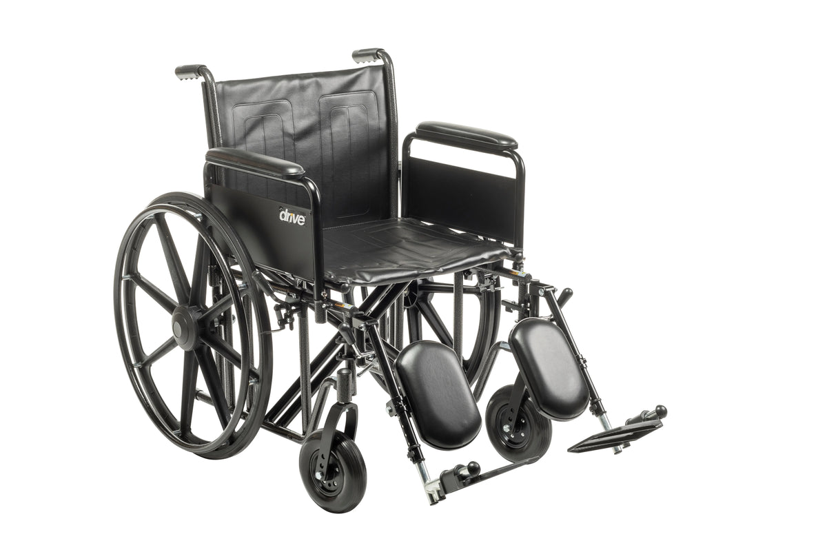 Heavy Duty Wheelchair with Detachable Full Arms and Elevating Leg Rests Z59728