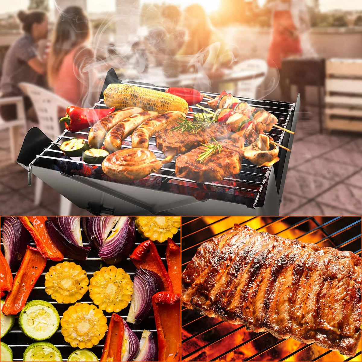 Foldable Mini Stainless Steel BBQ Grill K313