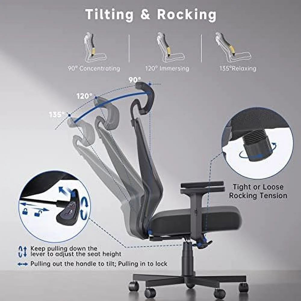 Black Ergonomic Mesh Office Chair with Lumbar Support Q38462