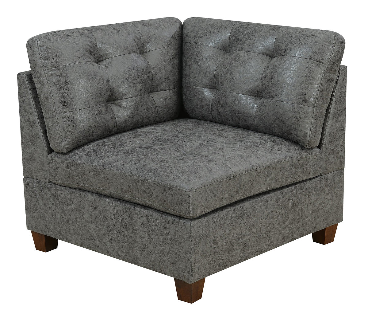 Antique Grey 8Pc Modular Sofa Set Leatherette Tufted Couch Q12229