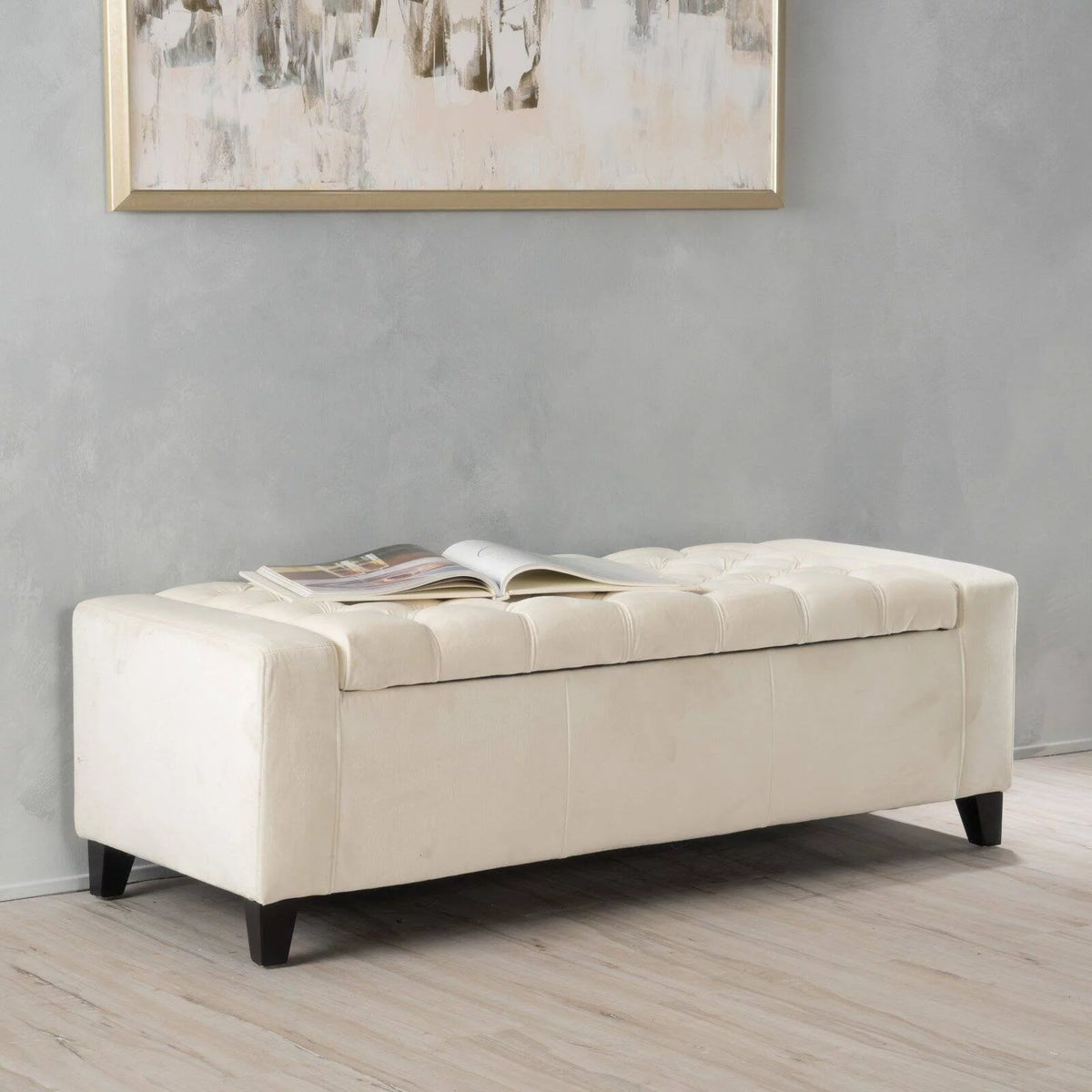 Tufted Velvet Storage Ottoman/Bench Y233