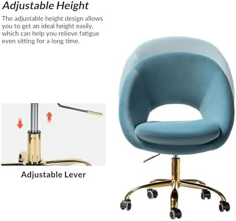 Modern Velvet Office Chair with Adjustable Swivel F513271