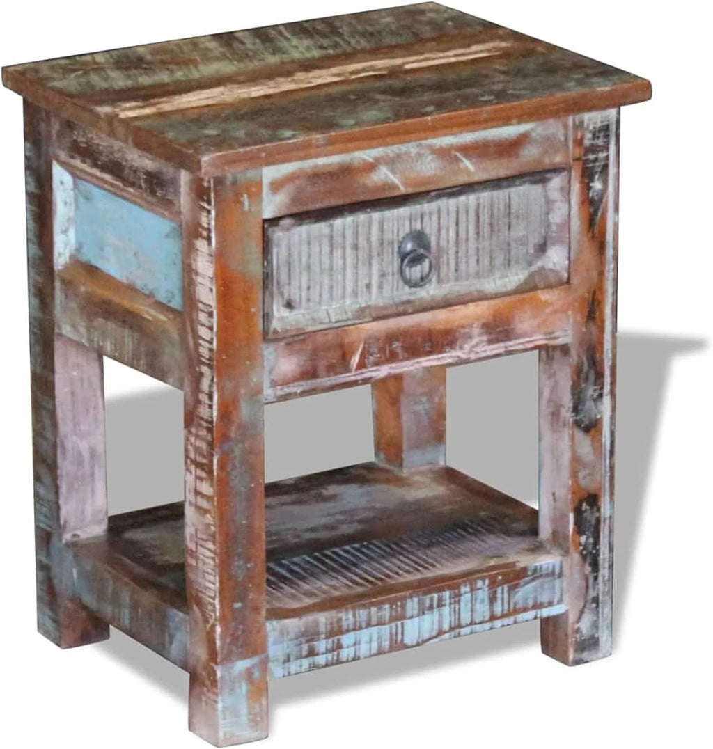 Reclaimed Wood Nightstand with Drawer K638538