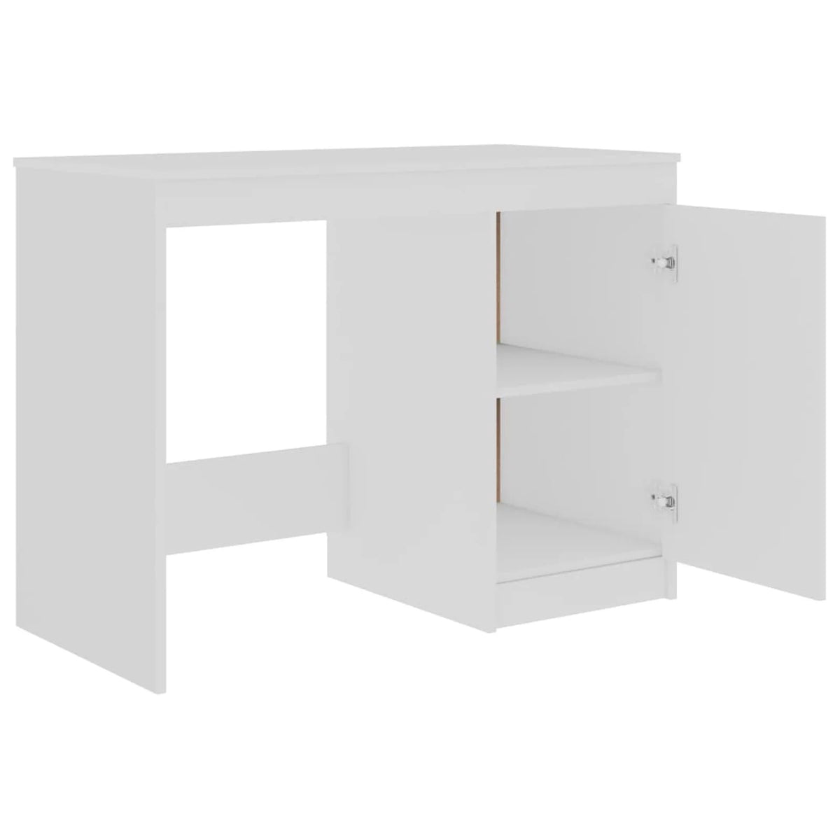 White Computer Desk with Storage Cabinet D907019