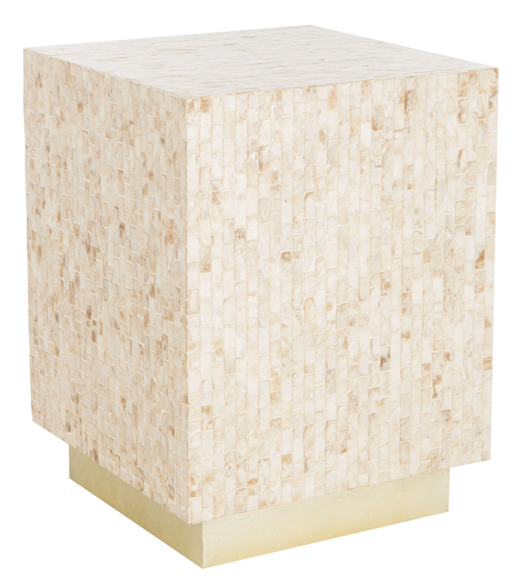 Beige Gold Square Top Side Table T352360