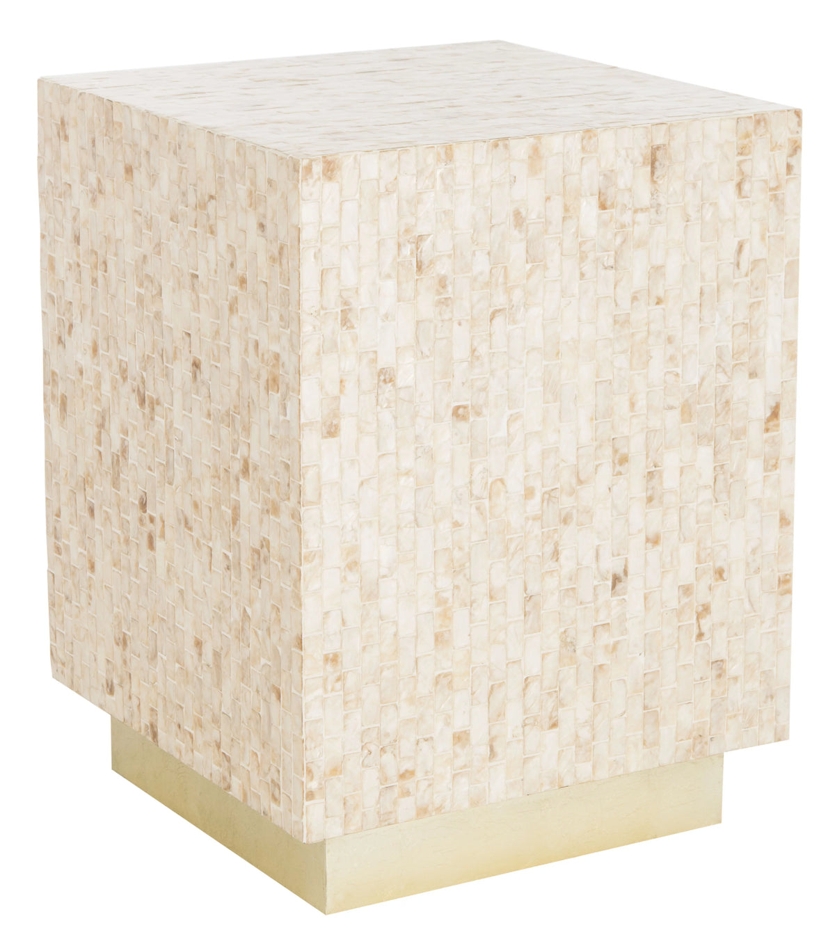 Beige Gold Square Top Side Table T352360