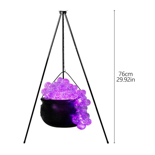 Large Black Plastic Cauldron Candy Bowl with Stand T277392