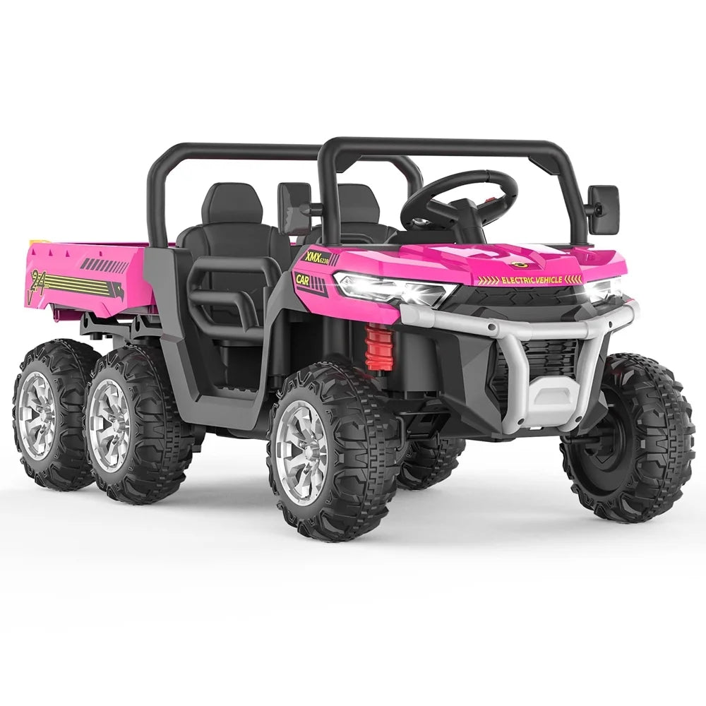 Remote Control Electric UTV, 2 Seater, 6 Wheels Ride On Dump Truck, Blue C4653