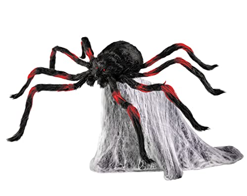 LED Red and Black Jumping Spider Animatronic 21 Inches W47562