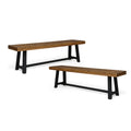 Acacia Wood Outdoor Bench Set of 2 K89249