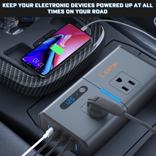200W Car Power Inverter DC 12V to 110V Black C5845
