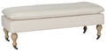 Cream Pillow Top Bench with Casters A2439