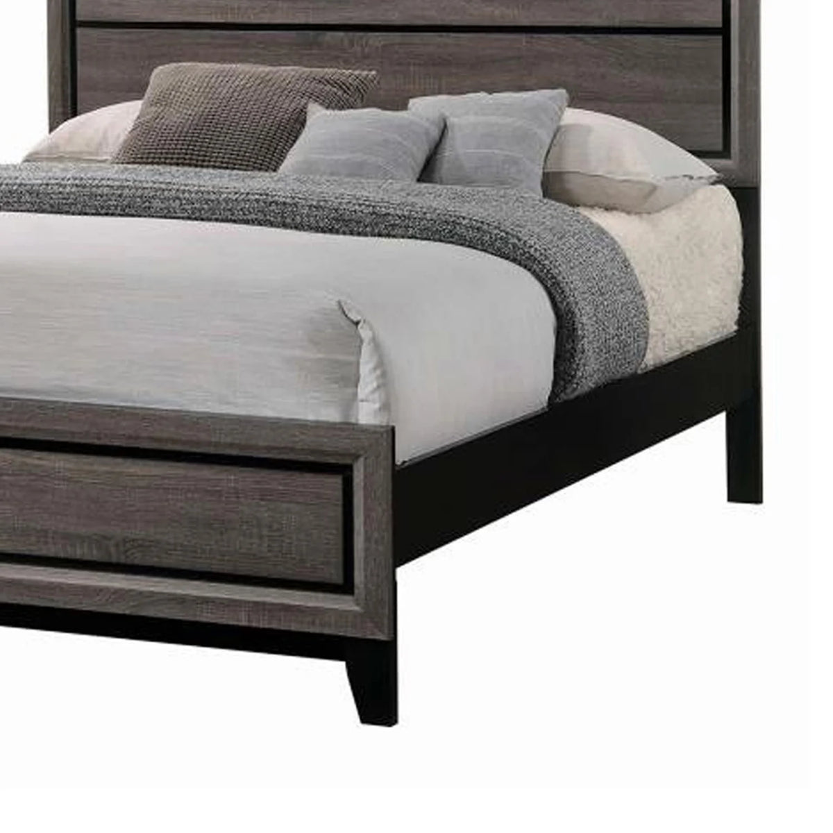 Wooden Eastern King Bed with Plank Headboard Z99133