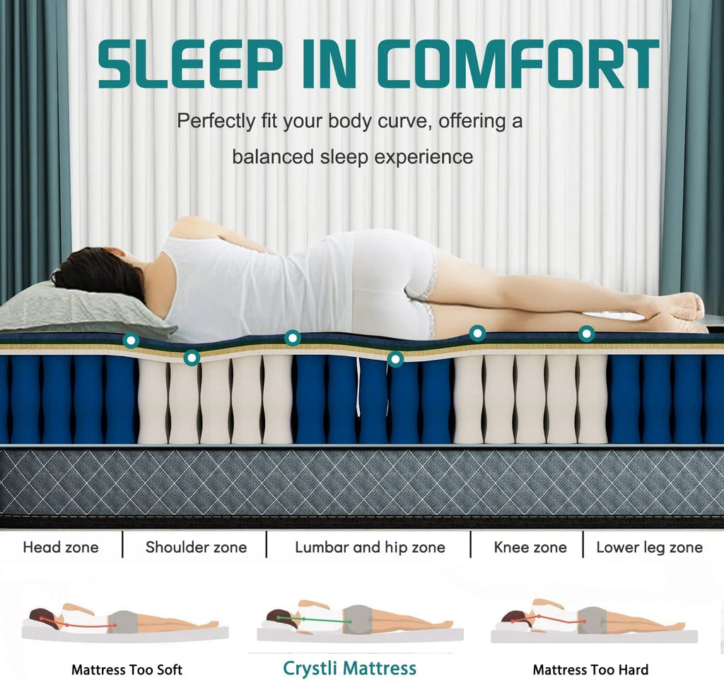 Queen Size Memory Foam Innerspring Hybrid Mattress K20481