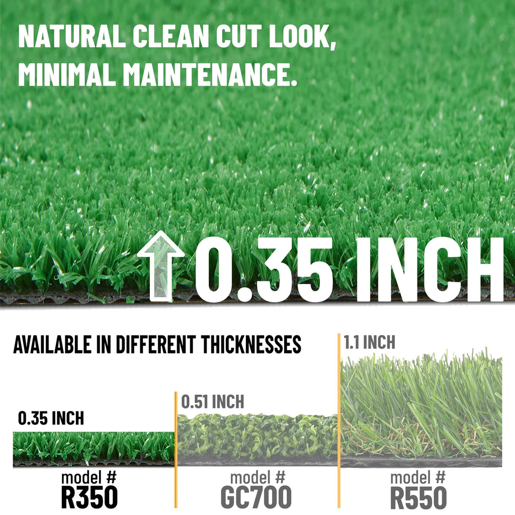 Waterproof Indoor/Outdoor Artificial Grass Rug 2'7" x 28' Green K778246