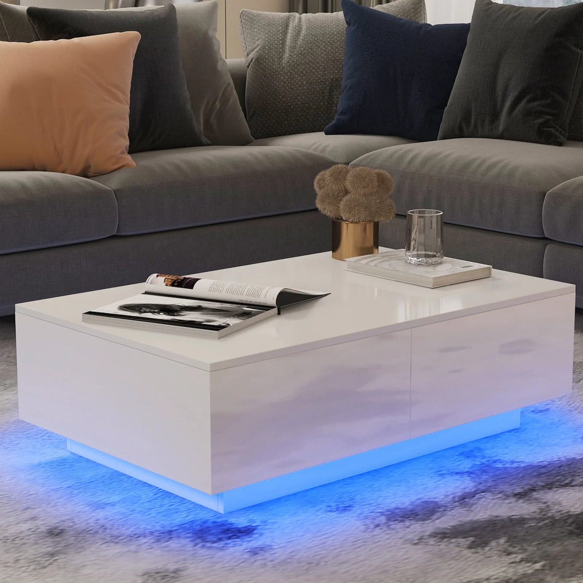 White High Gloss 4 Drawer Coffee Table Y964
