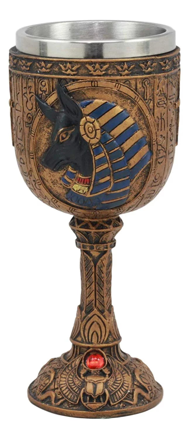 Golden Hieroglyphic Design 6oz Wine Goblet R968