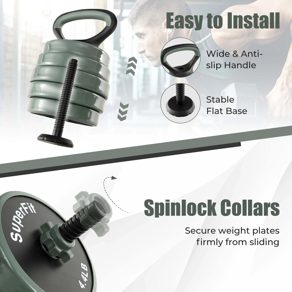 4 in 1 Adjustable 47lbs Dumbbell Set L3889