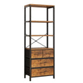 6 Layer Wood & Metal Bookshelf with Drawers O2614