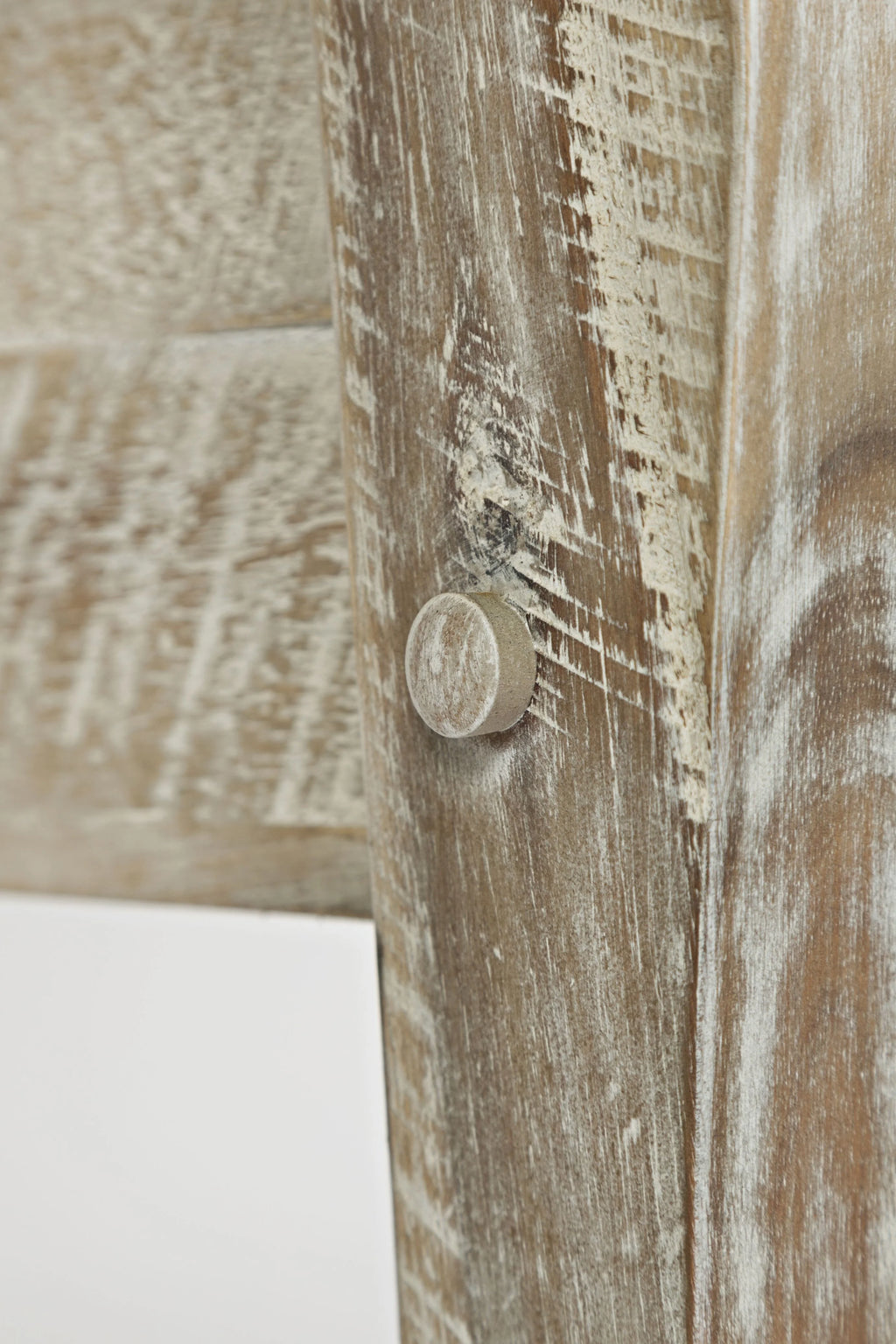 Rustic Distressed Acacia Storage Bench Q987