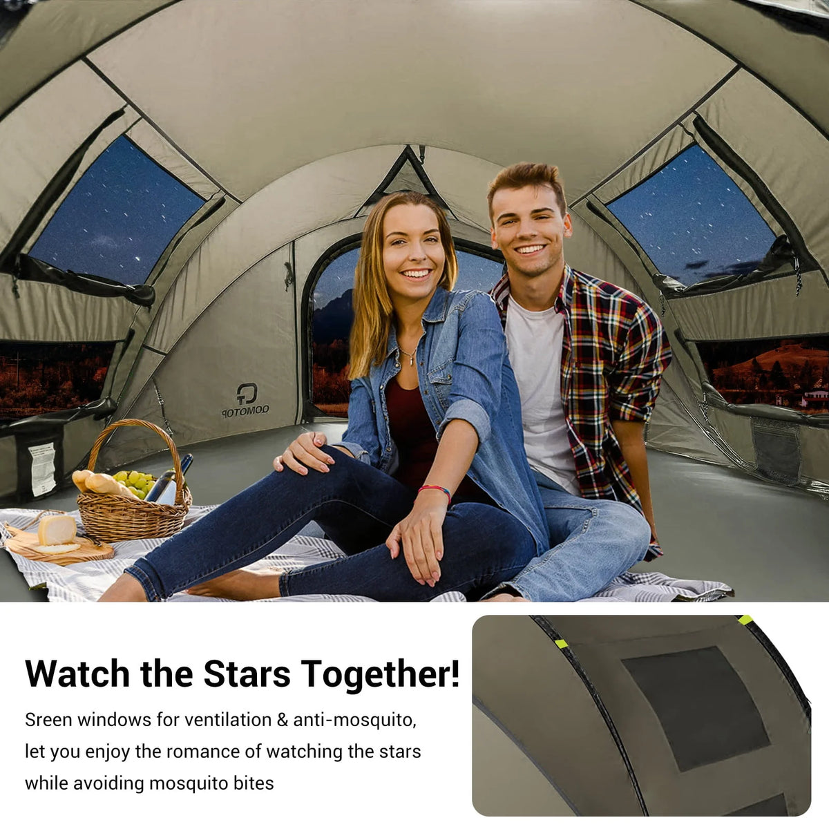 4-Person Waterproof Pop Up Camping Tent F559