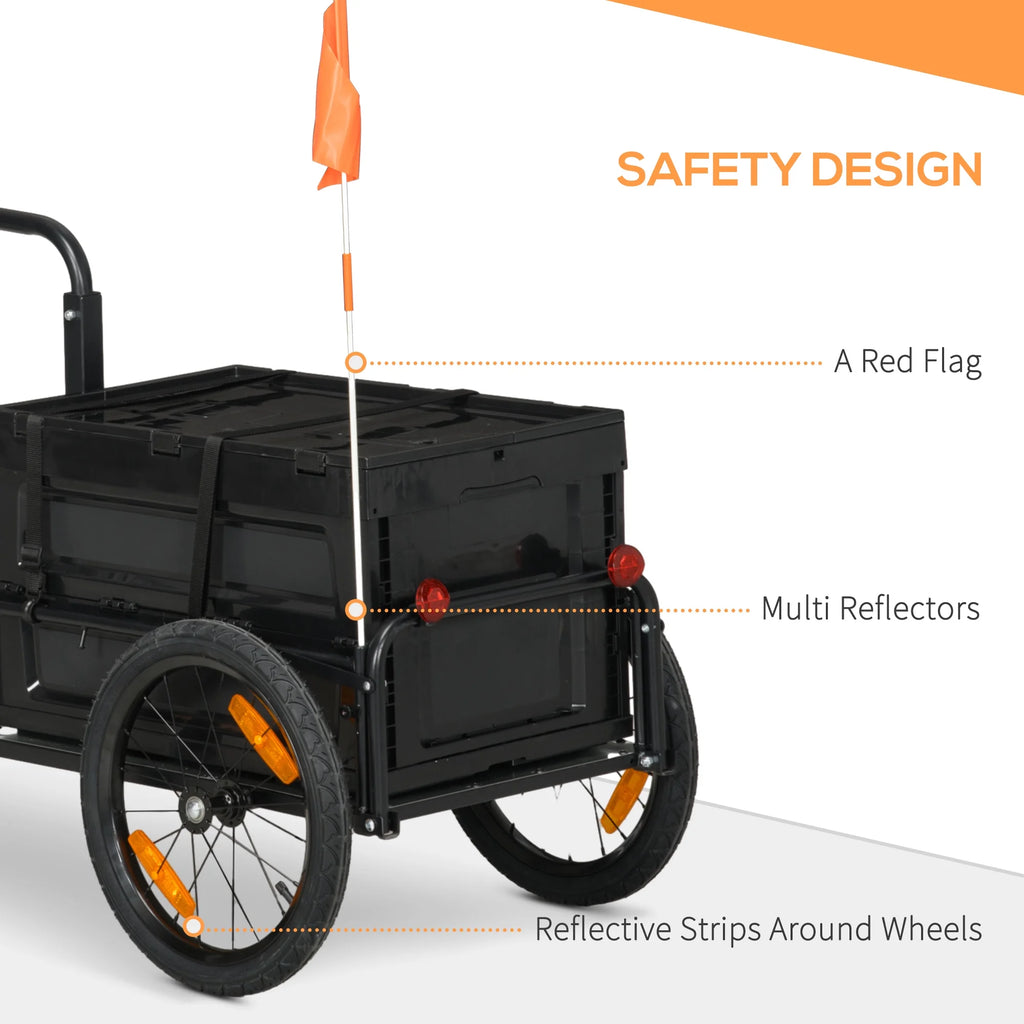 Bike Trailer Wagon with Removable Storage Box H14448