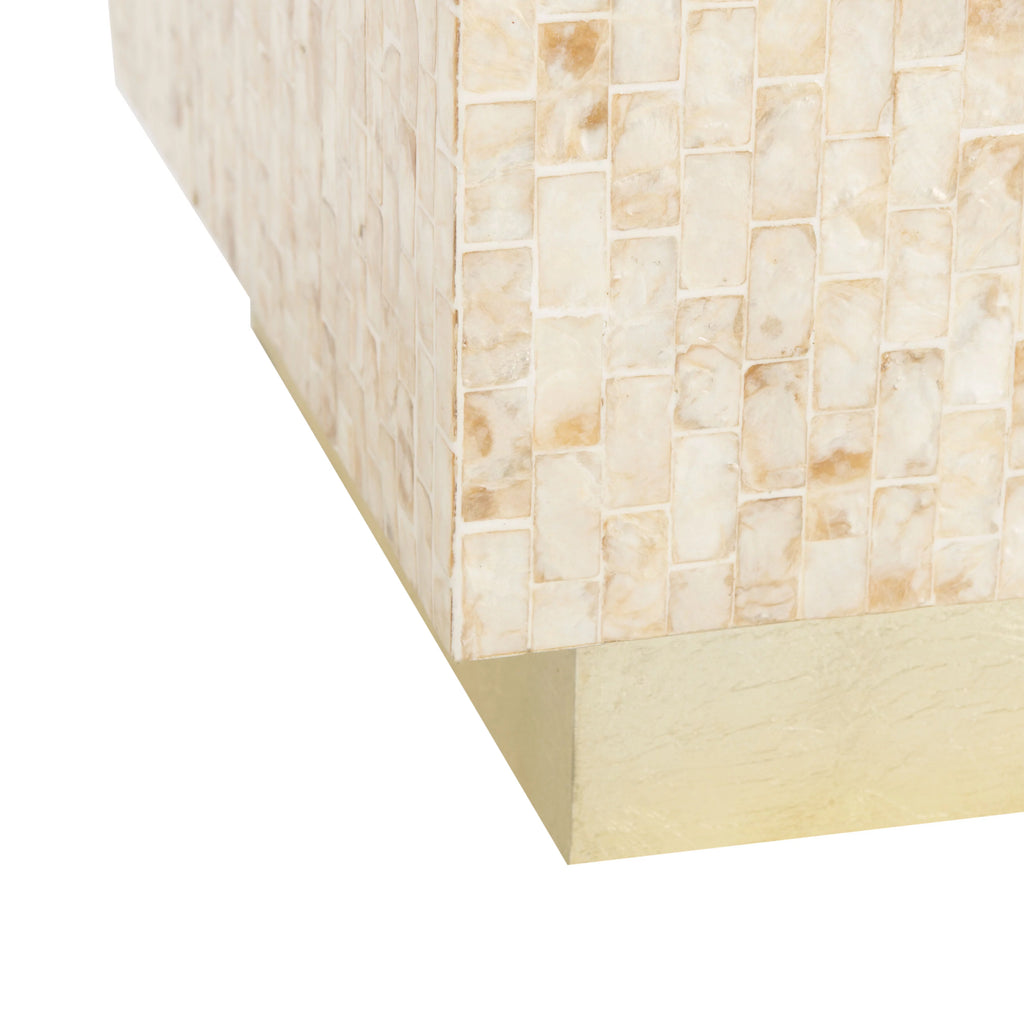 Beige Gold Square Top Side Table T352360