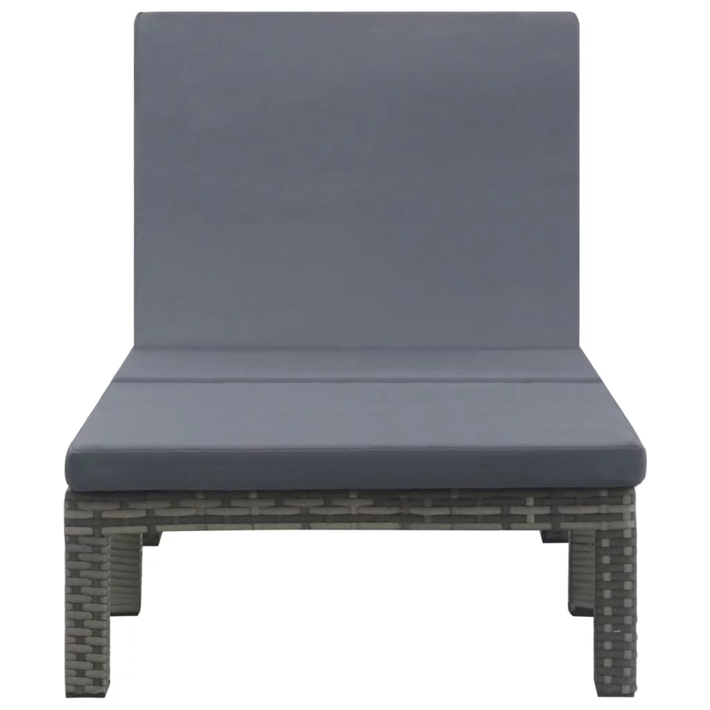 Adjustable Poly Rattan Cushioned Outdoor Chaise Lounge R72445