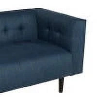 Navy Blue and Dark Brown 7 Seater Fabric Sectional Sofa L35819