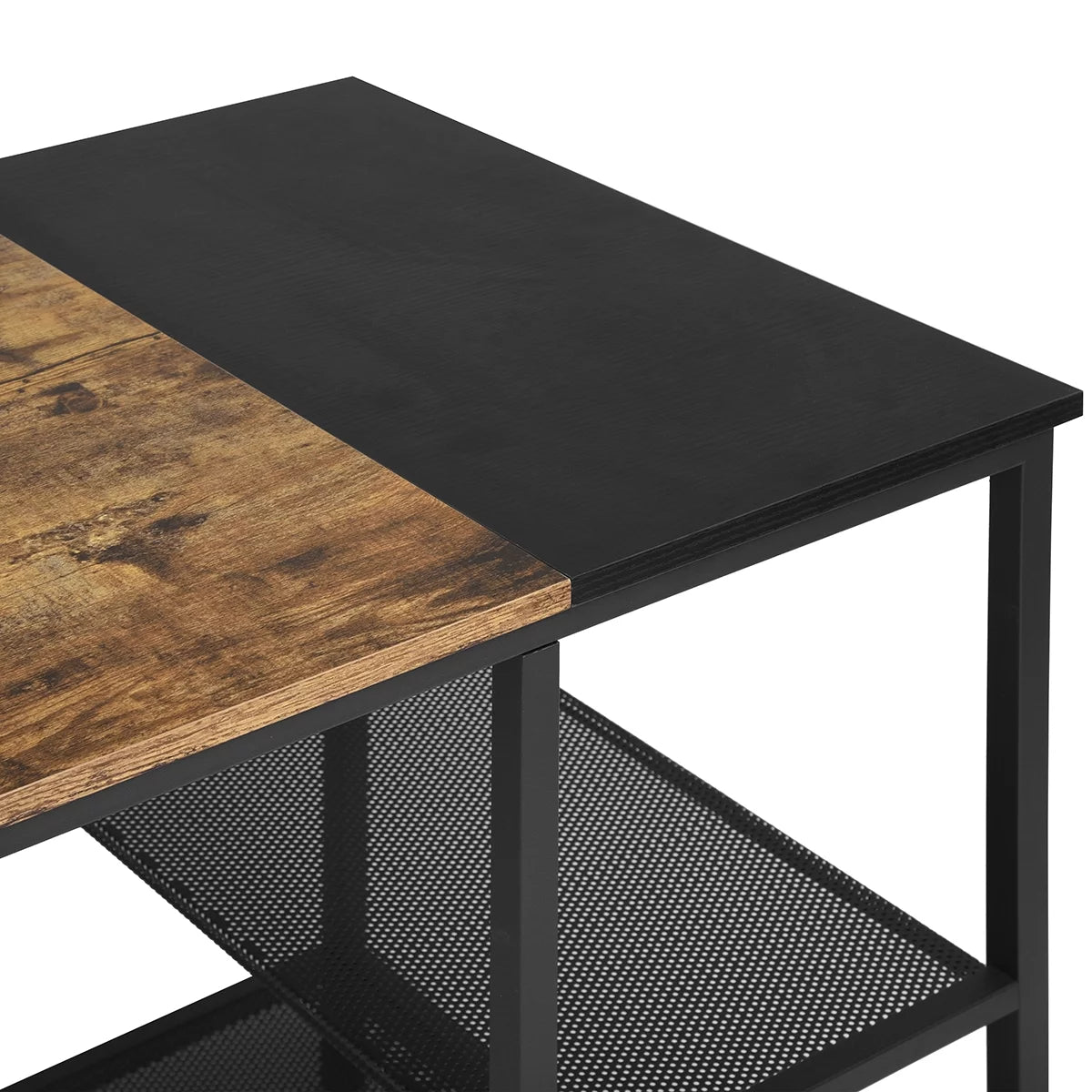 Black Study Desk with 2 Storage Shelves Metal Frame D458389