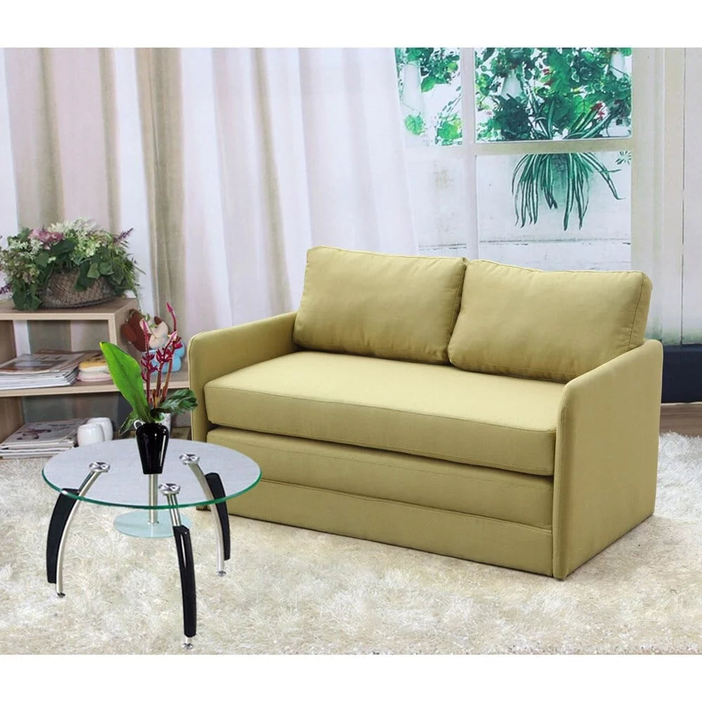 Reversible Foam Fabric Loveseat and Sofa Bed Brown F681
