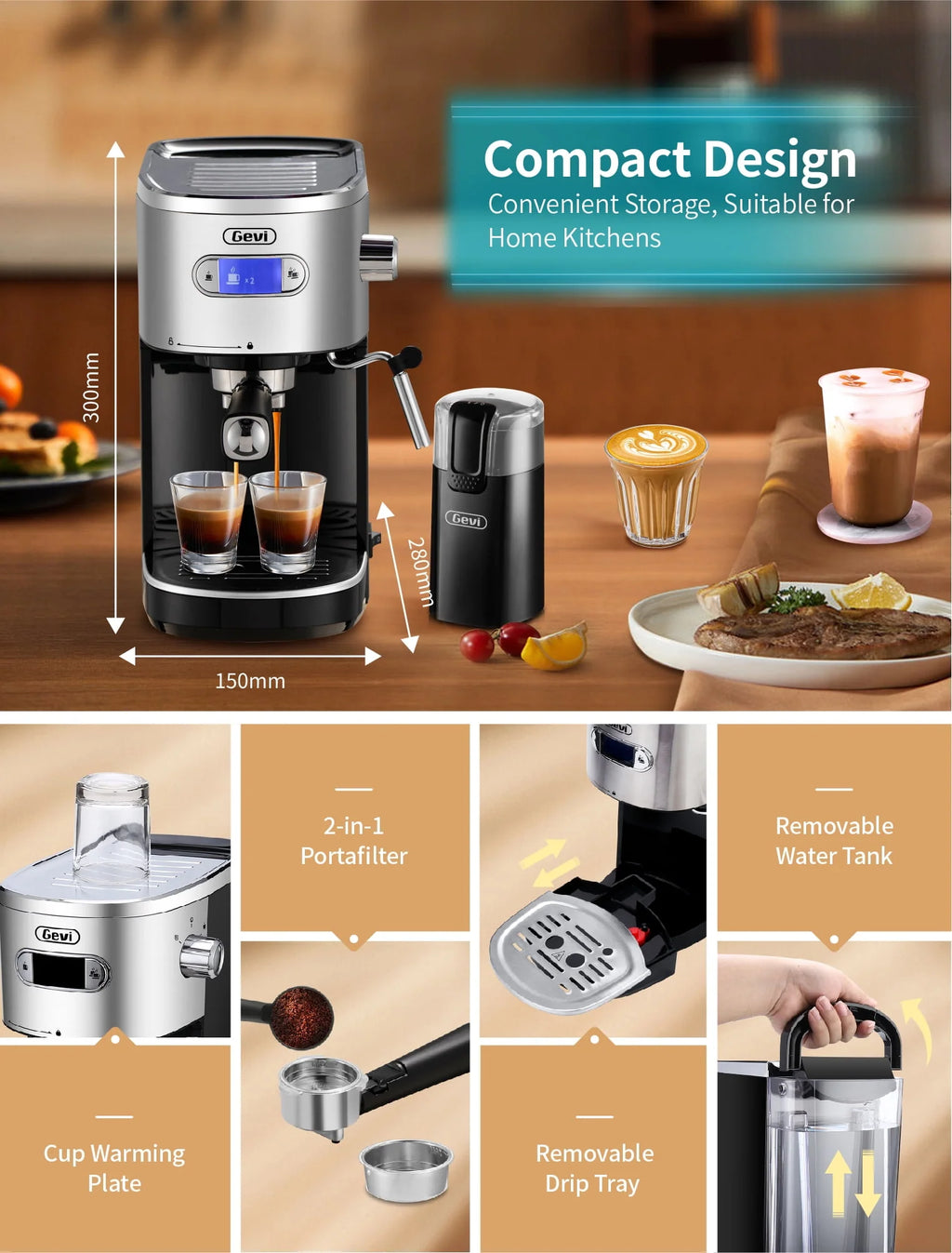 20 Bar Automatic Espresso Machine with Milk Frother I63922