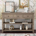 Grey 3 Tier Console Table with 3 Drawers and Shelves O564