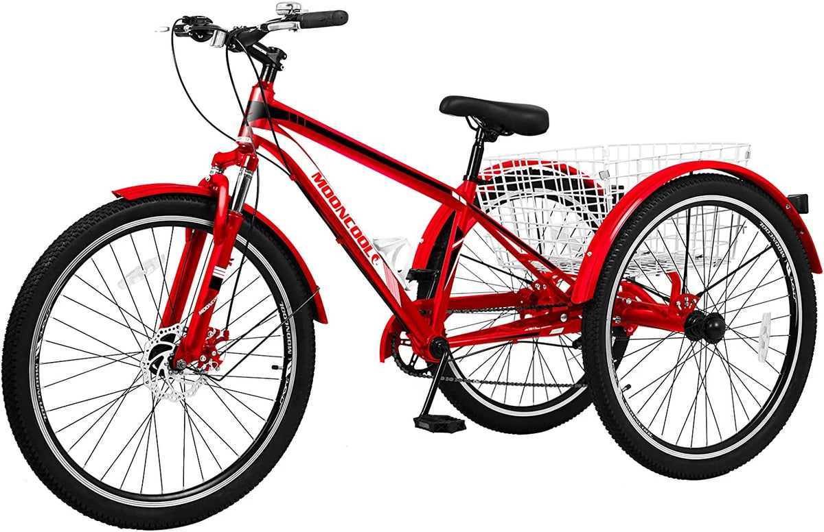 24/26/27.5 Inch 7 Speed Three Wheel Bike with Cargo Basket J409985