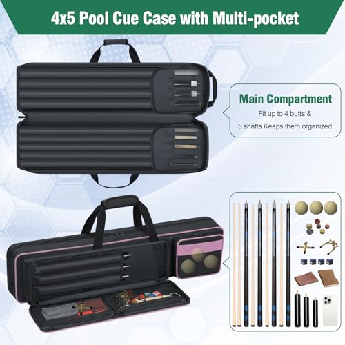 4x5 Soft Padded Pool Cue Case with Backpack Straps L990577