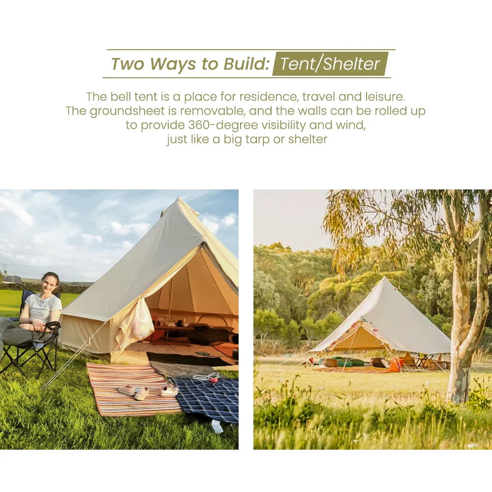 Canvas Bell Tent with Stove Jack 10ft U8815
