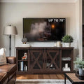 Brown Farmhouse TV Stand with Barn Door U699344