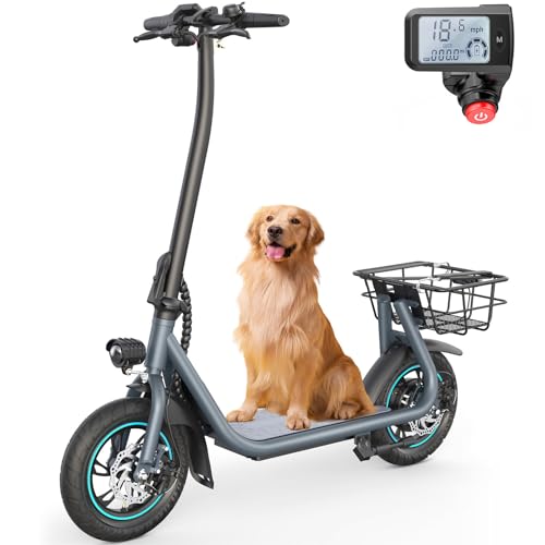 Electric Scooter with Basket, 12" Foldable 550W B5368